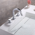 Brass Double Handle Wash Basin Faucet for Bathroom